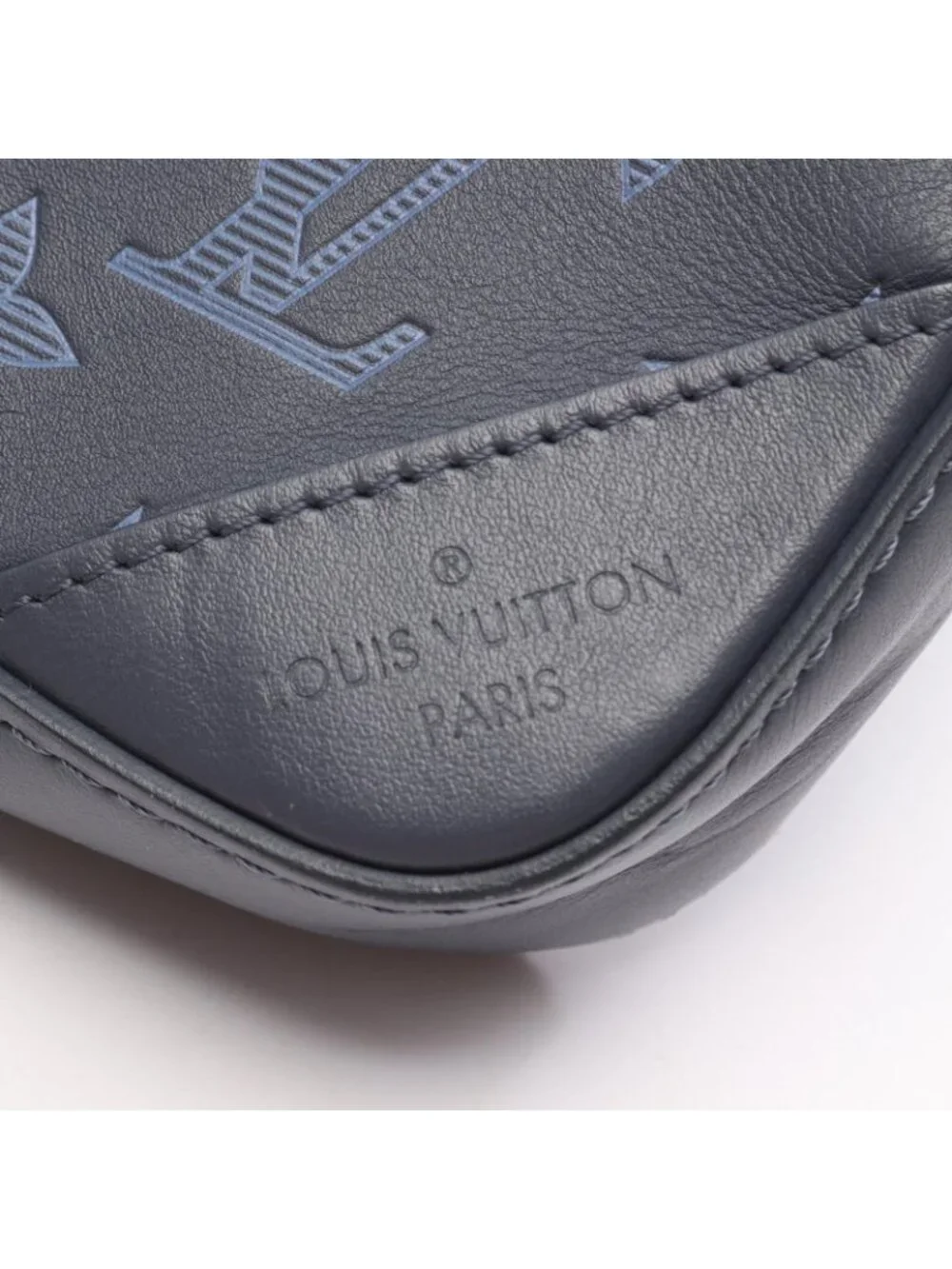 Louis Vuitton Shoulder Bag Duo Messenger Navy Leather